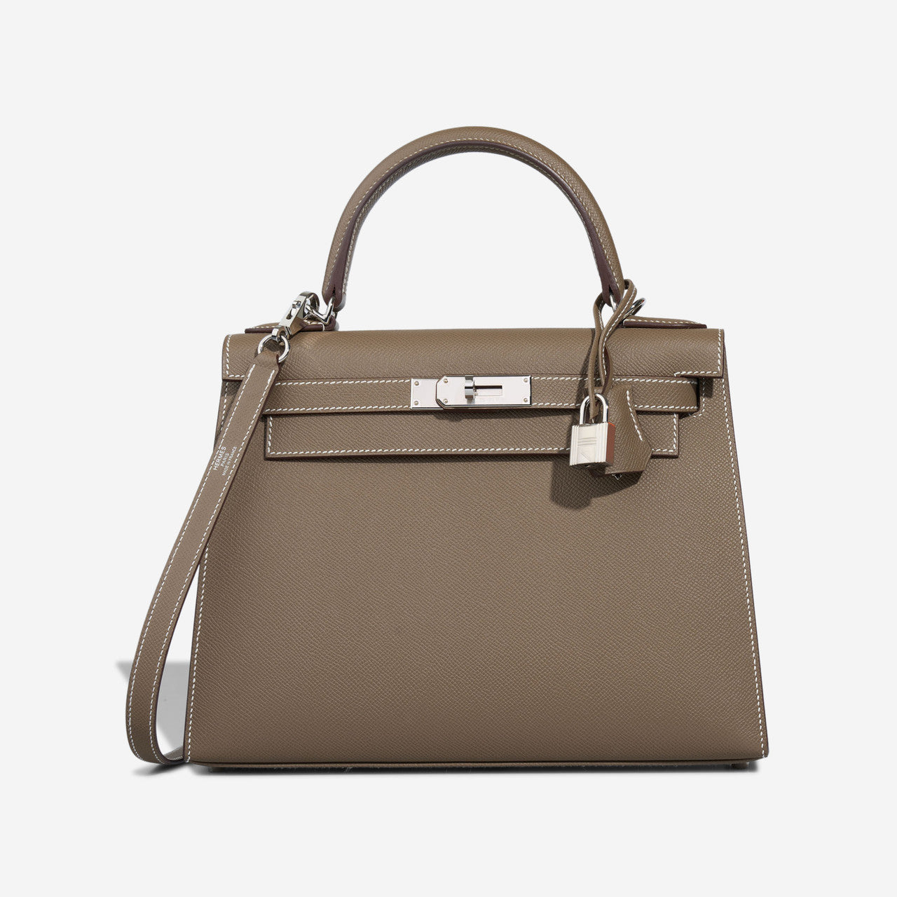 Sac HERMES Kelly 28 en Cuir Gris - 102884