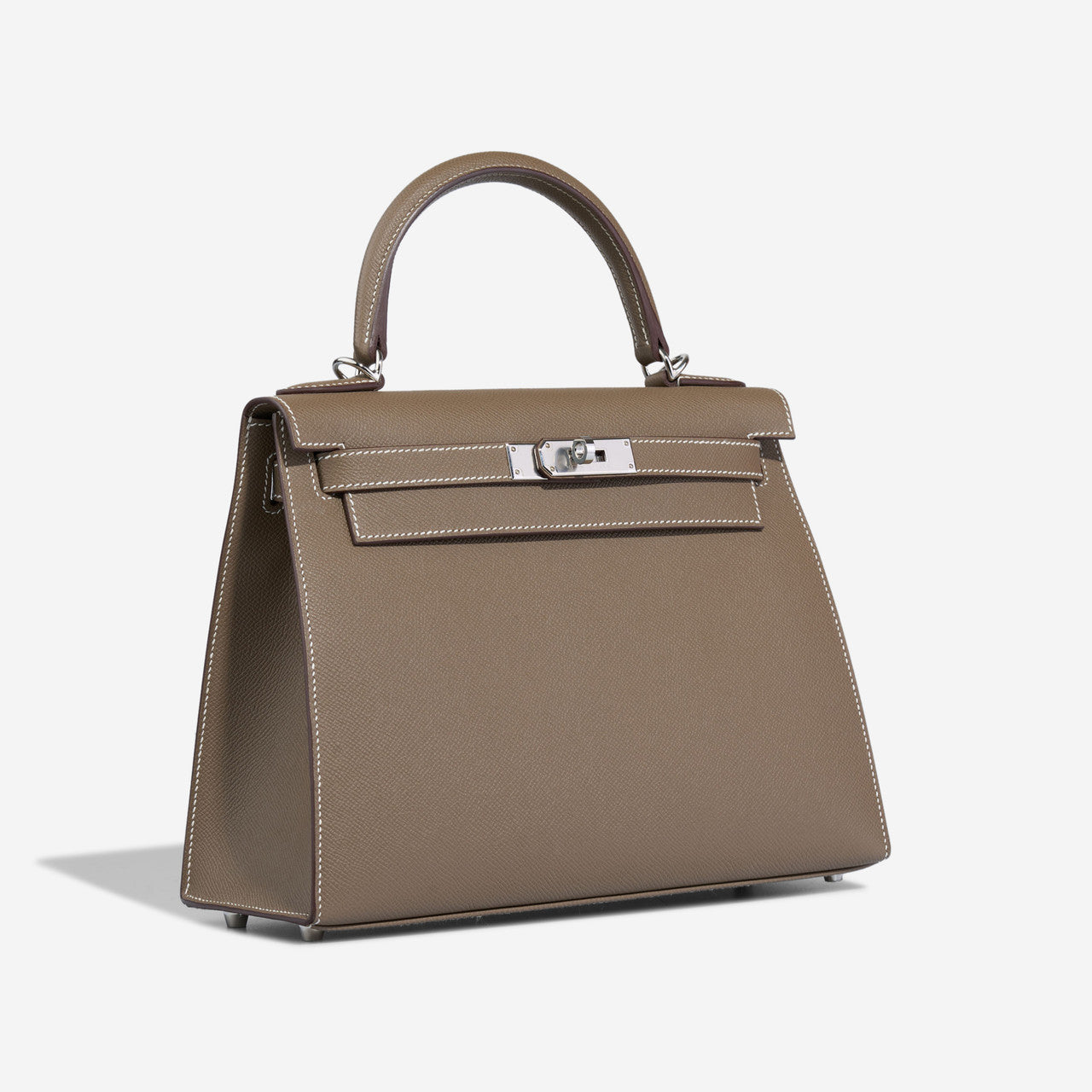 Sac HERMES Kelly 28 en Cuir Gris - 102884