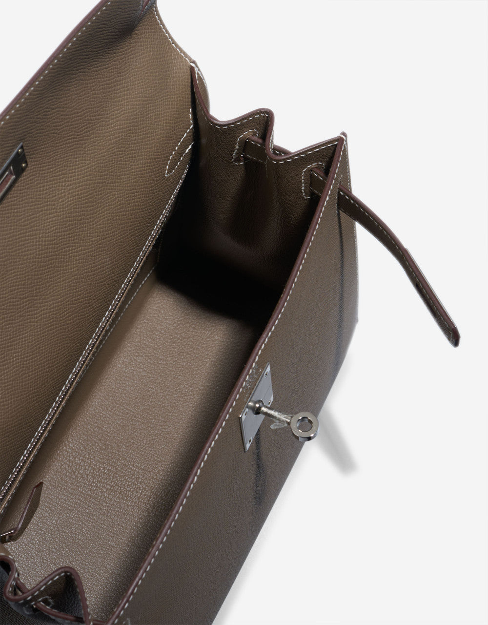 Sac HERMES Kelly 28 en Cuir Gris - 102884