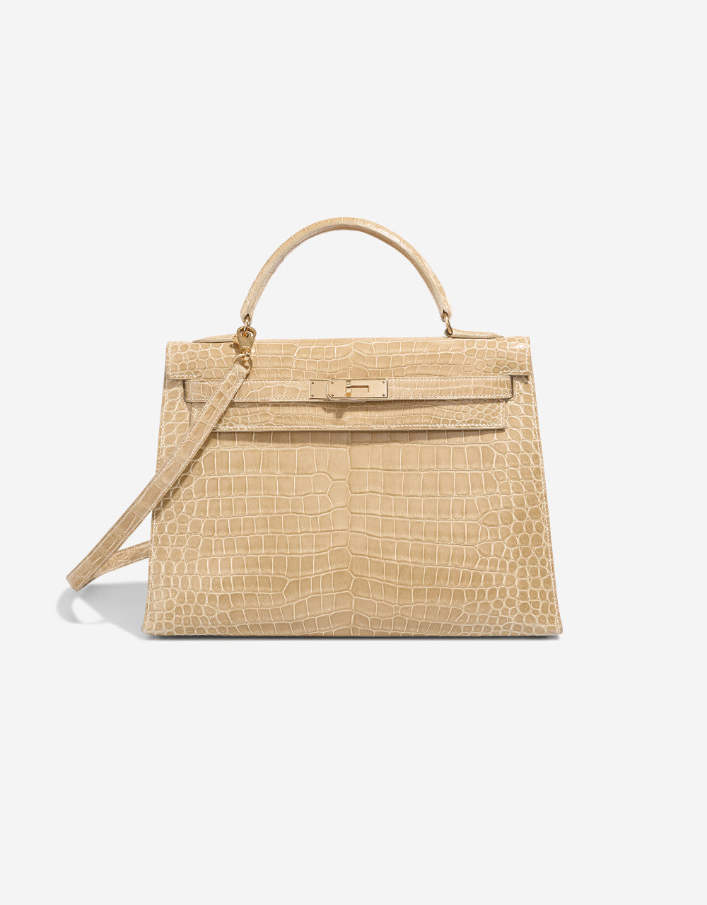 Sac HERMES Kelly 32 en Cuirs exotiques Beige - 102891