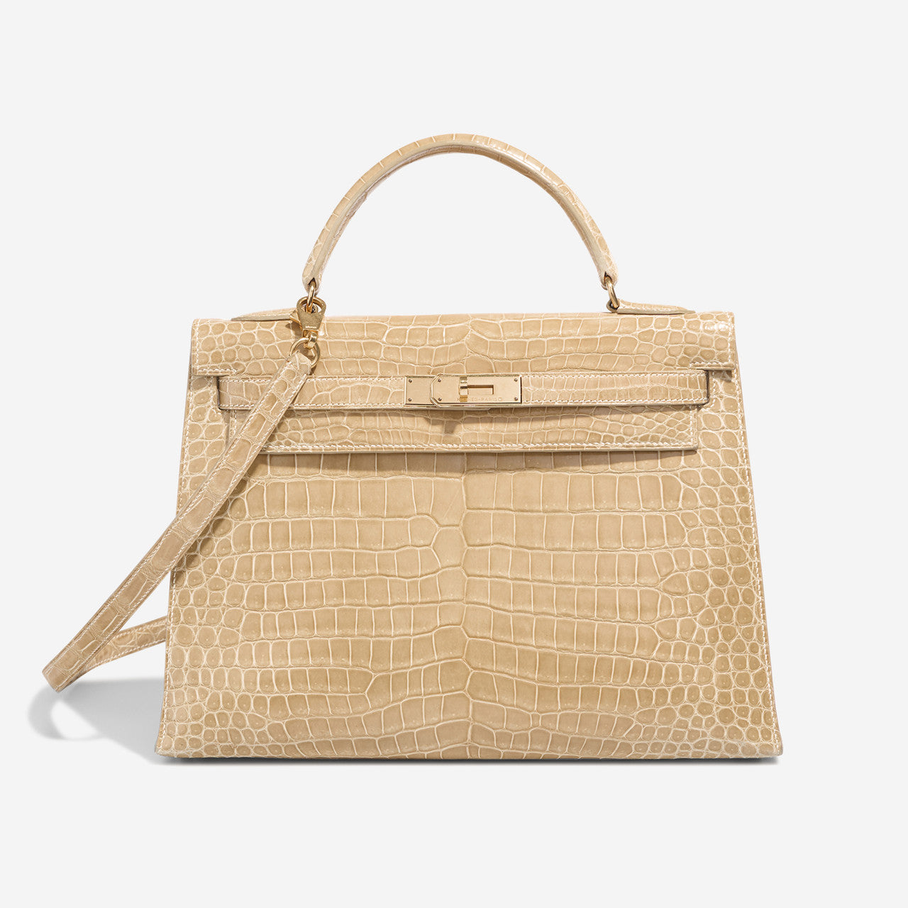 Sac HERMES Kelly 32 en Cuirs exotiques Beige - 102891