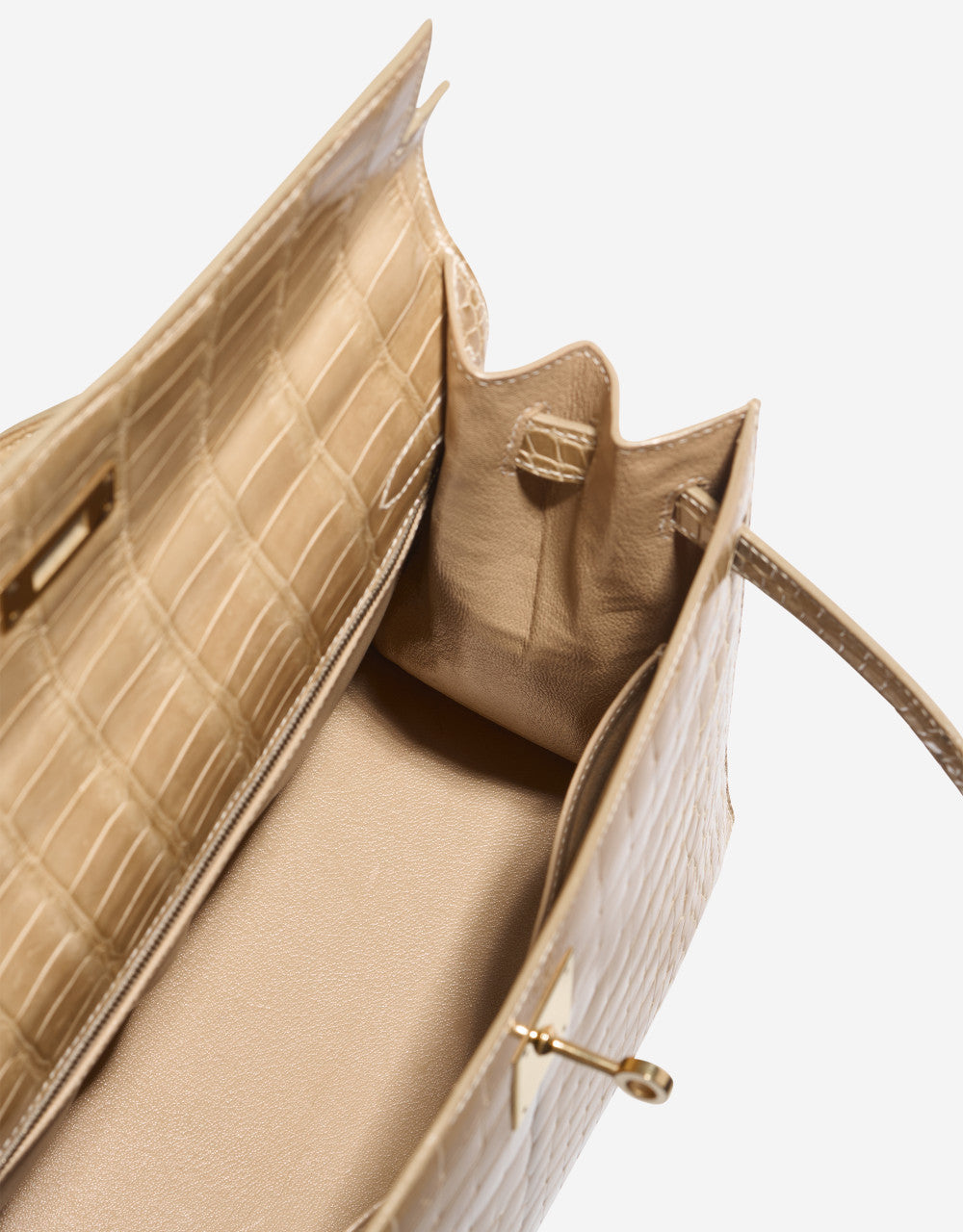 Sac HERMES Kelly 32 en Cuirs exotiques Beige - 102891