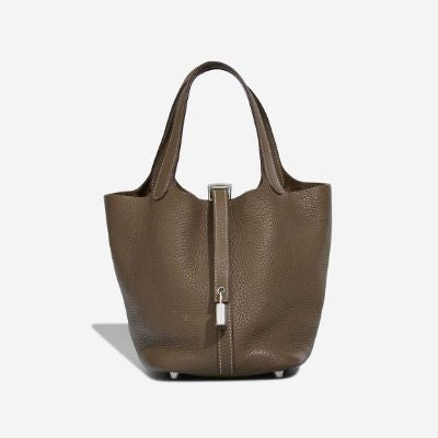 Sac HERMES Picotin en Cuir Gris - 102879