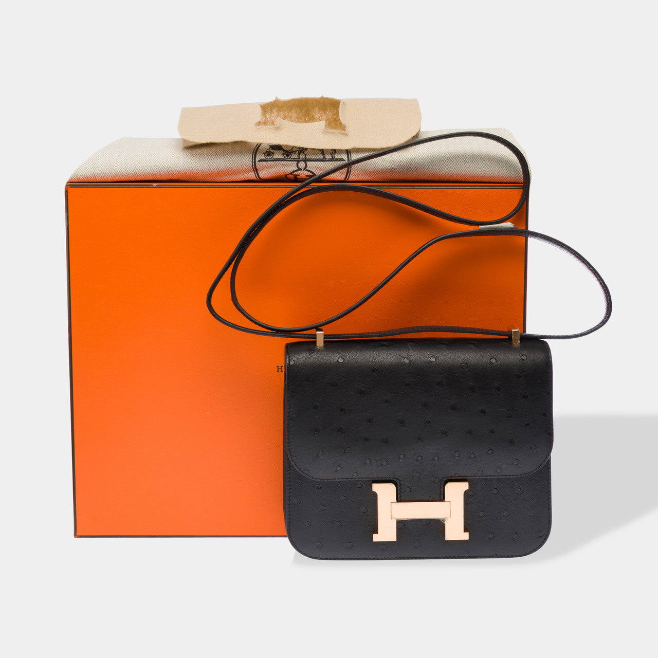 Sac HERMES Constance en Cuirs exotiques Noir - 102911