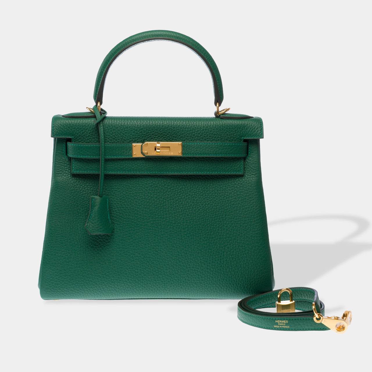 Sac HERMES Kelly 28 en Cuir Vert - 102914