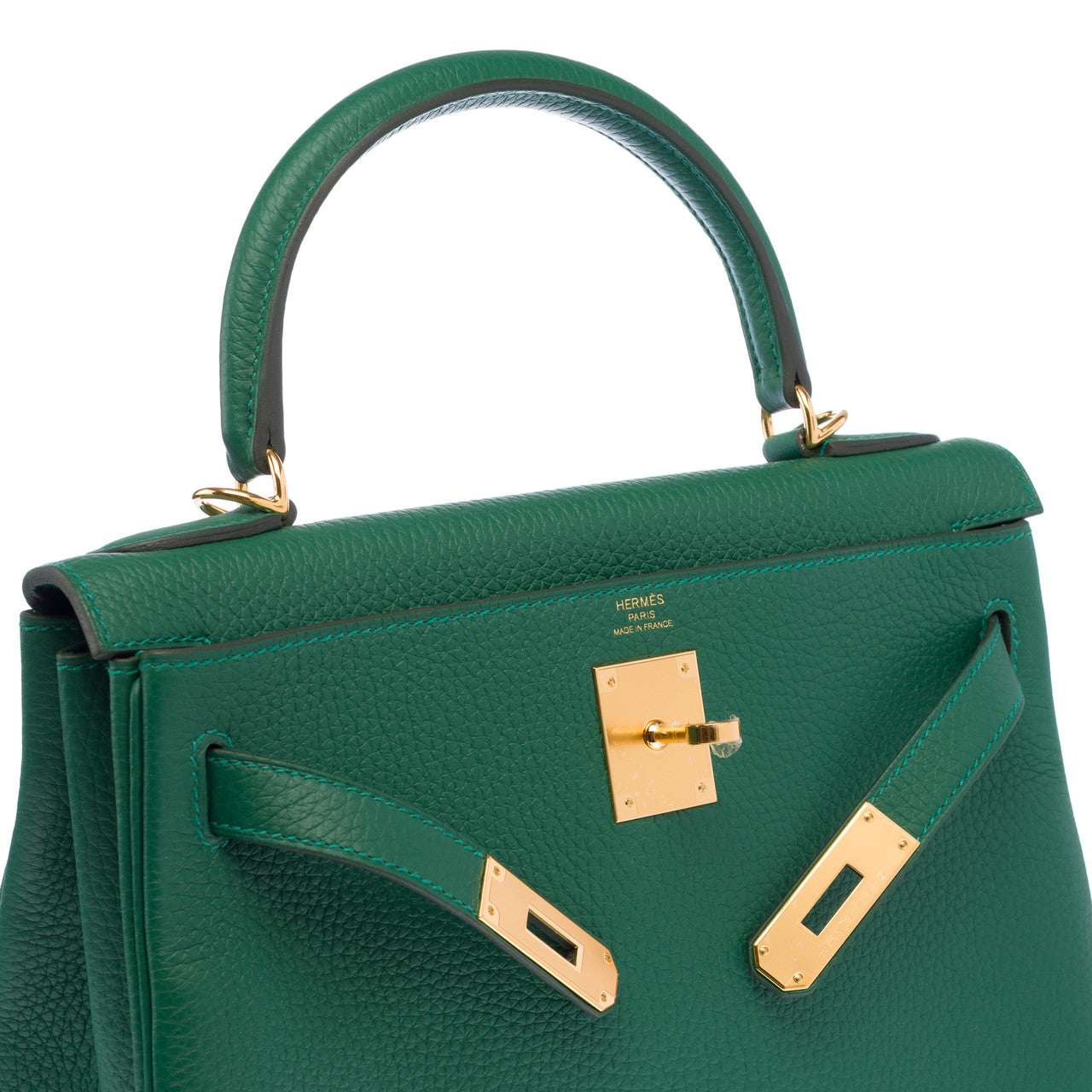 Sac HERMES Kelly 28 en Cuir Vert - 102914