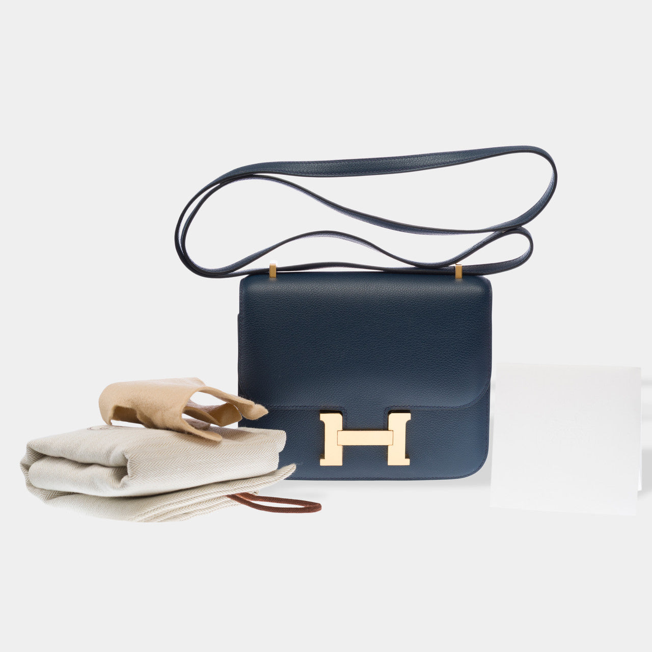 Sac HERMES Constance en Cuir Bleu - 102895