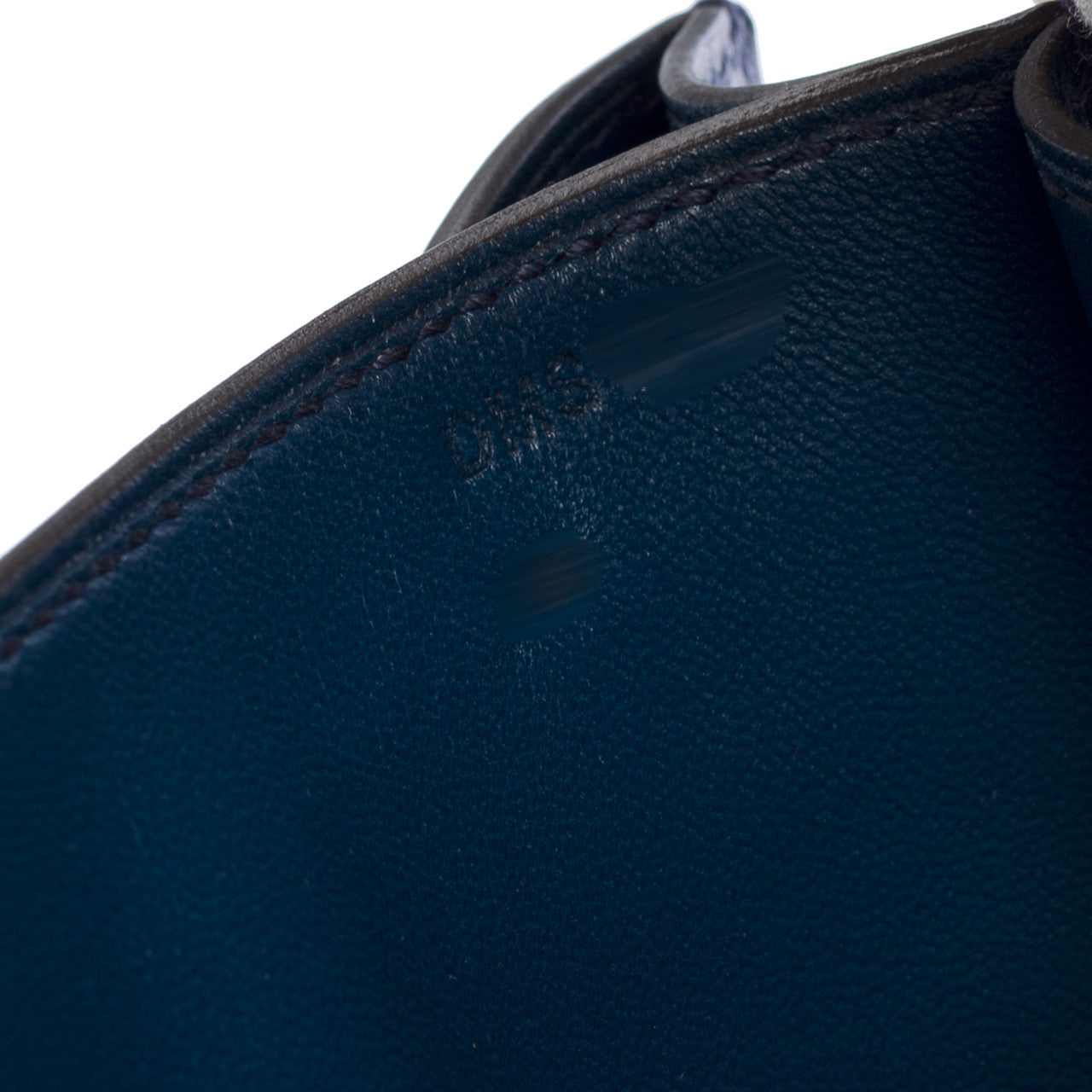 Sac HERMES Constance en Cuir Bleu - 102895