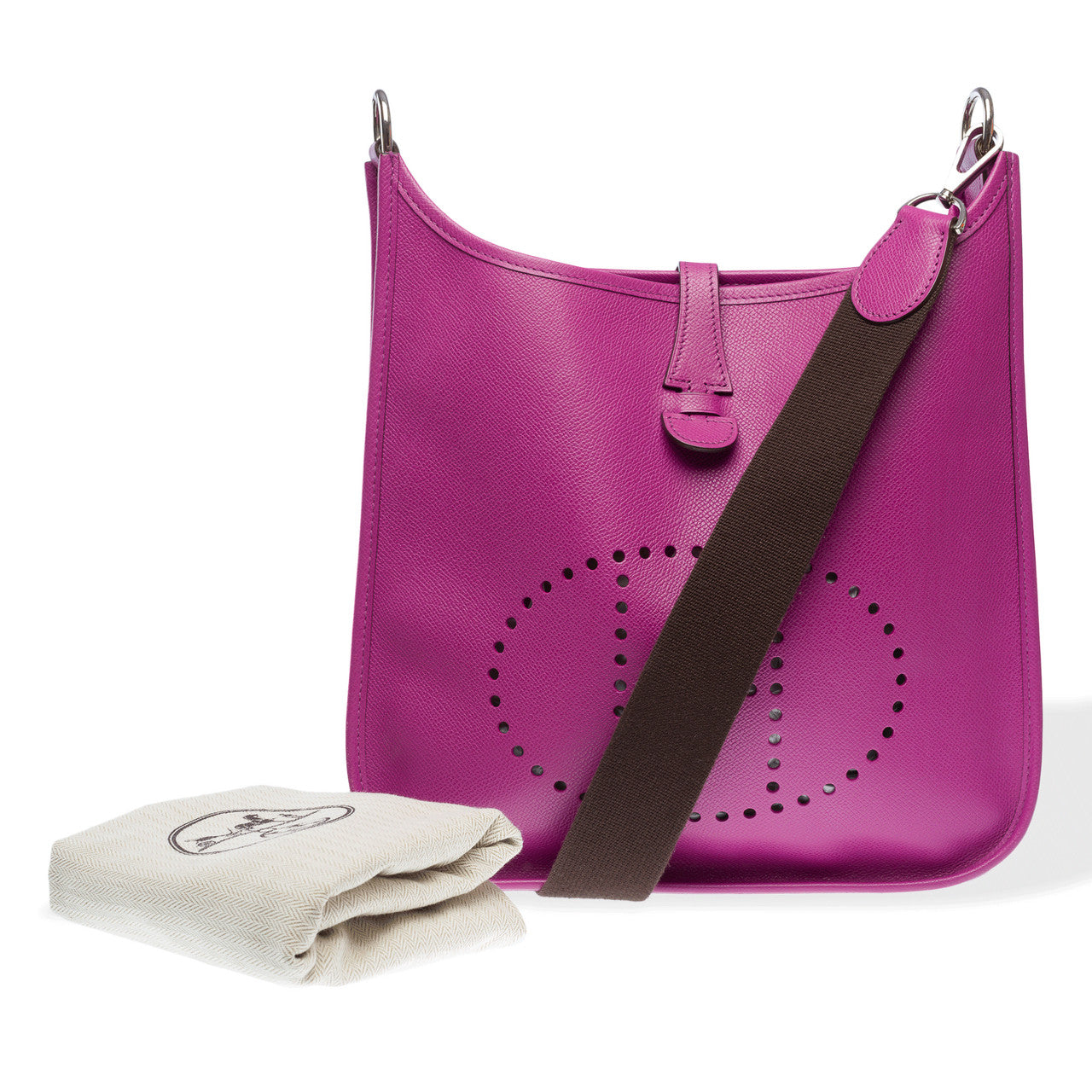 Sac HERMES Evelyne en Cuir Violet - 102326