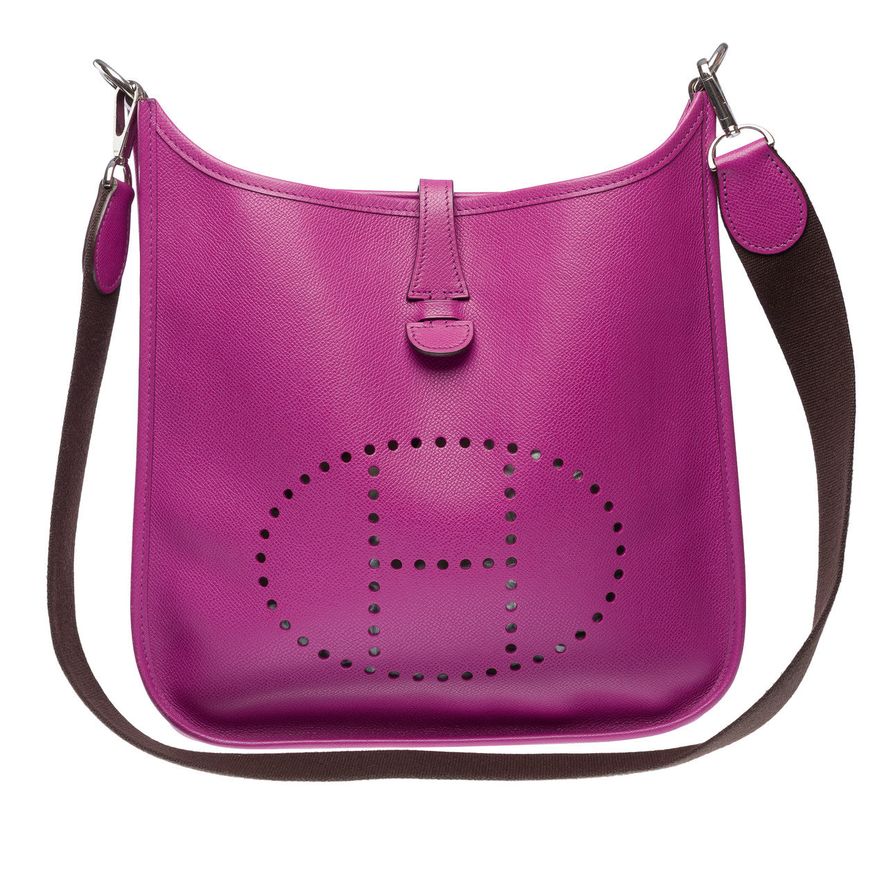 Sac HERMES Evelyne en Cuir Violet - 102326
