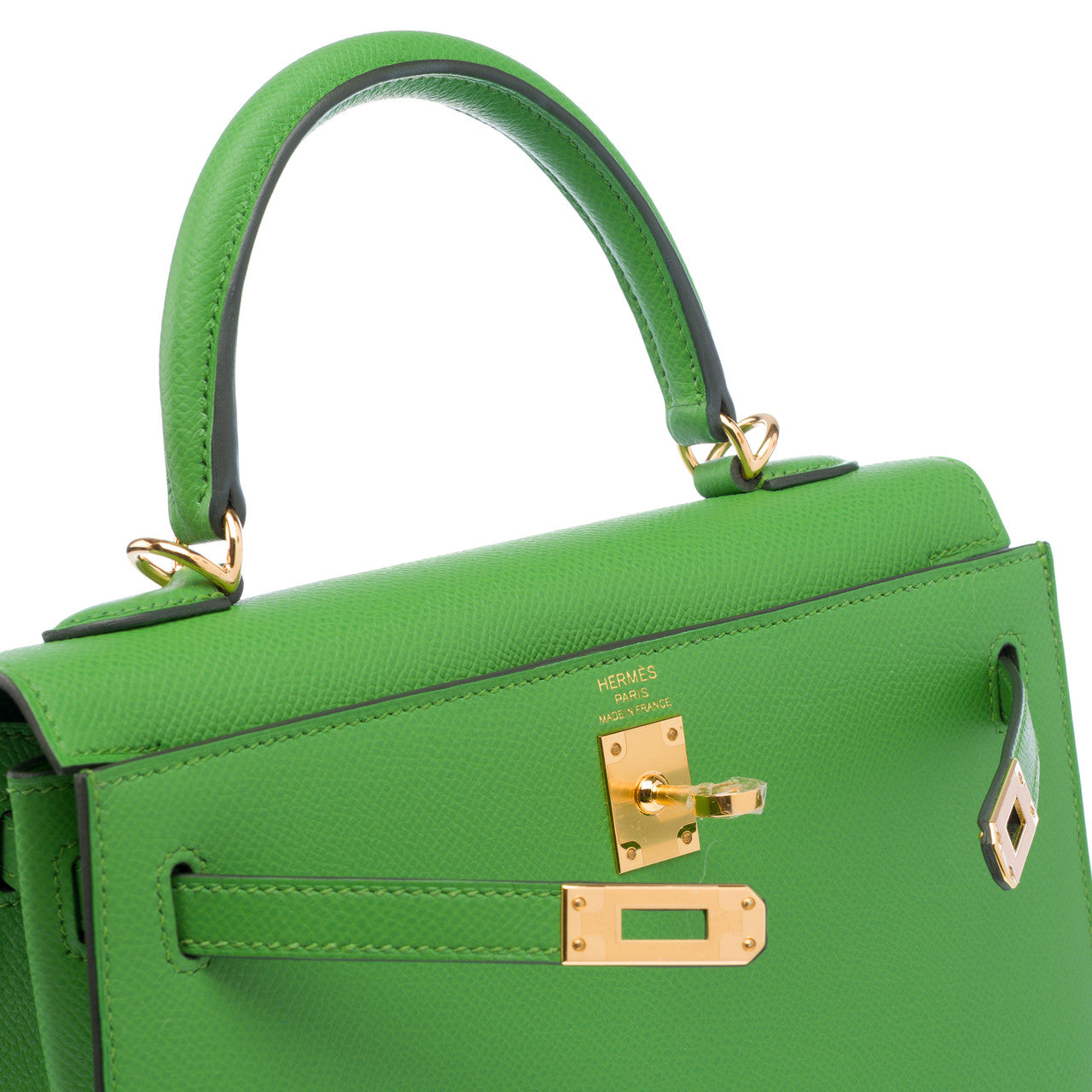 Sac HERMES Kelly 25 en Cuir Vert - 102954