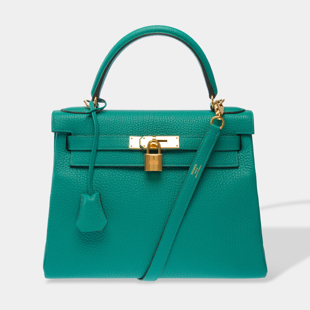 Sac HERMES Kelly 28 en Cuir Vert - 102963