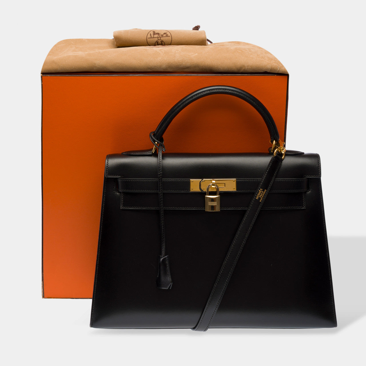 Sac HERMES Kelly 32 en Cuir Noir - 102956