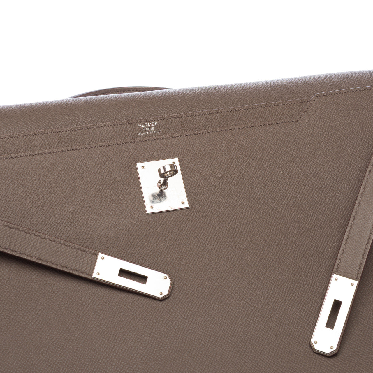 Sac HERMES Kelly Depeches en Cuir Gris - 102969