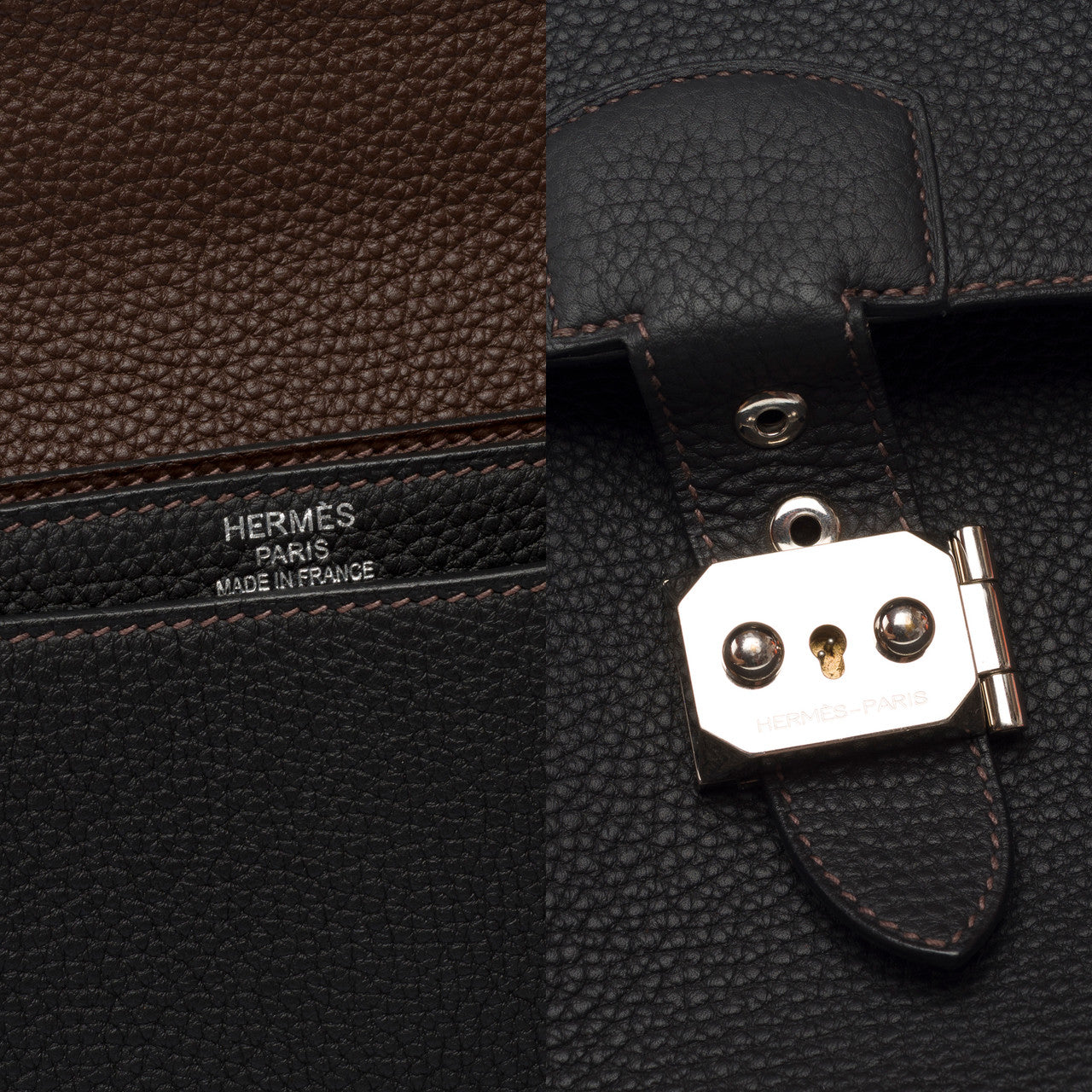 Sac HERMES Sac a depeches en Cuir Noir - 102968