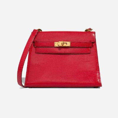 Sac HERMES Kelly Mini en Cuirs exotiques Rouge - 102976