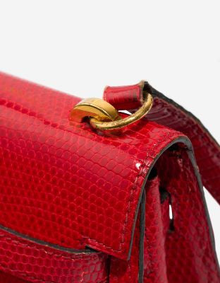 Sac HERMES Kelly Mini en Cuirs exotiques Rouge - 102976