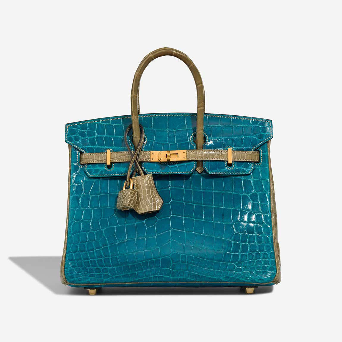 Sac HERMES Birkin 25 en Cuirs exotiques Gris - 102990