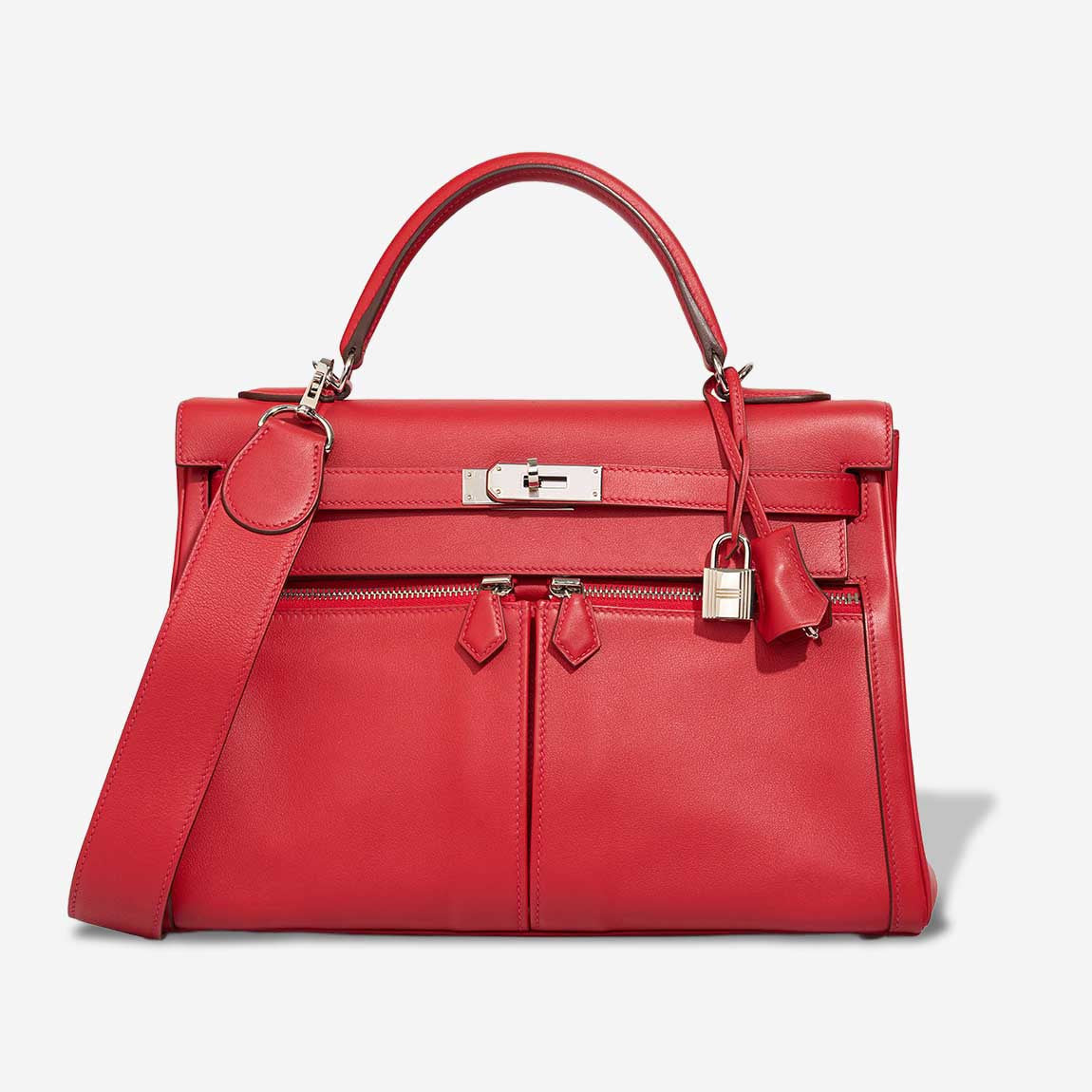 Sac HERMES Kelly Lakis en Cuir Rouge - 102983