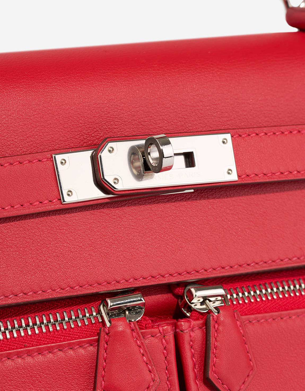 Sac HERMES Kelly Lakis en Cuir Rouge - 102983