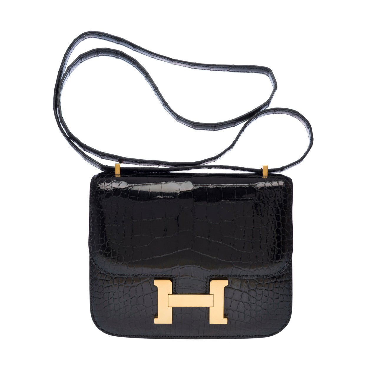 Sac HERMES Constance en Cuirs exotiques Noir - 103009