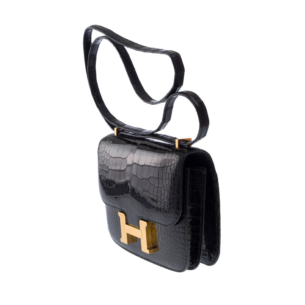 Sac HERMES Constance en Cuirs exotiques Noir - 103009