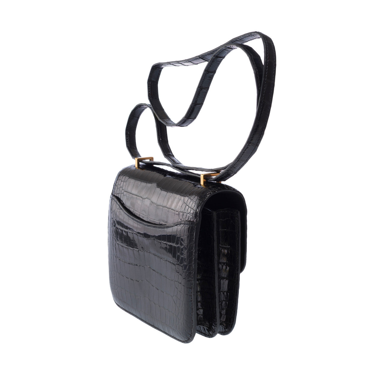 Sac HERMES Constance en Cuirs exotiques Noir - 103009
