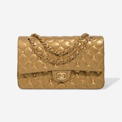 Sac CHANEL Timeless/Classique en Cuir Doré - 102985