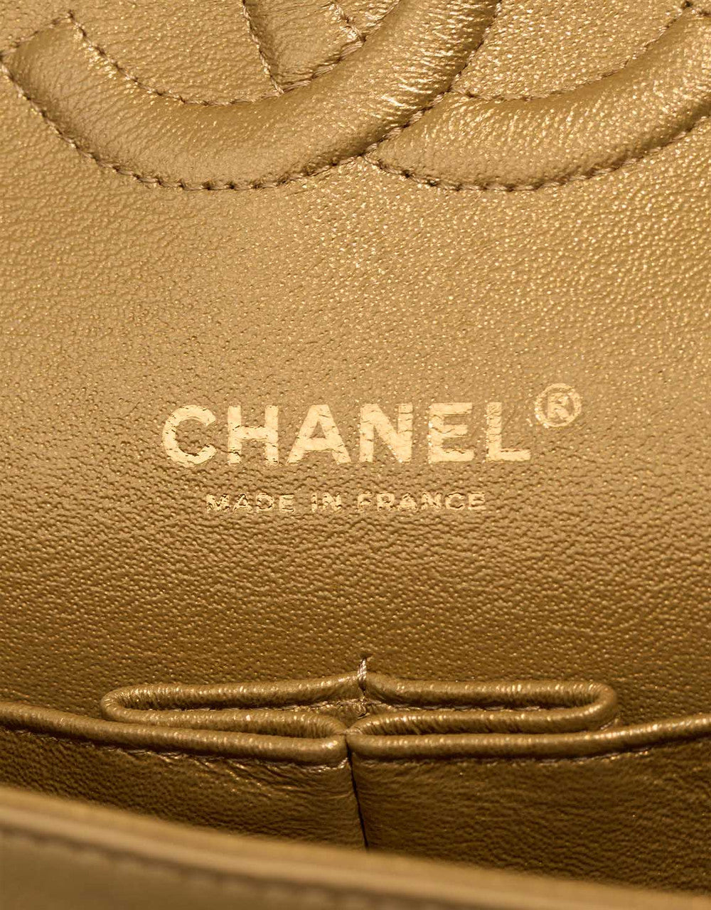Sac CHANEL Timeless/Classique en Cuir Doré - 102985