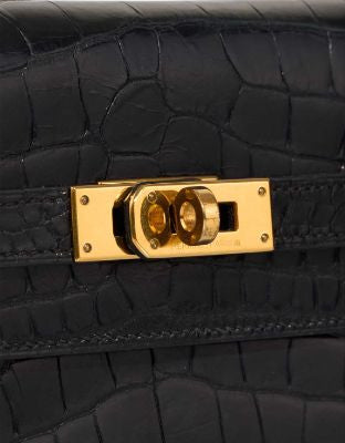 Sac HERMES Kelly Mini en Cuirs exotiques Noir - 102987