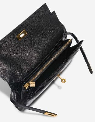 Sac HERMES Kelly Mini en Cuirs exotiques Noir - 102987