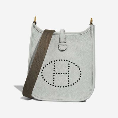 Sac HERMES Mini Evelyne en Cuir Bleu - 102989