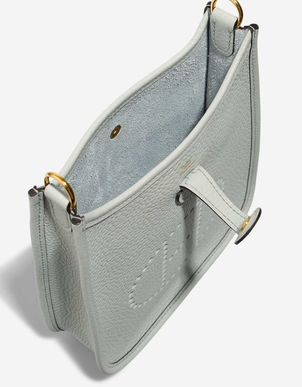 Sac HERMES Mini Evelyne en Cuir Bleu - 102989