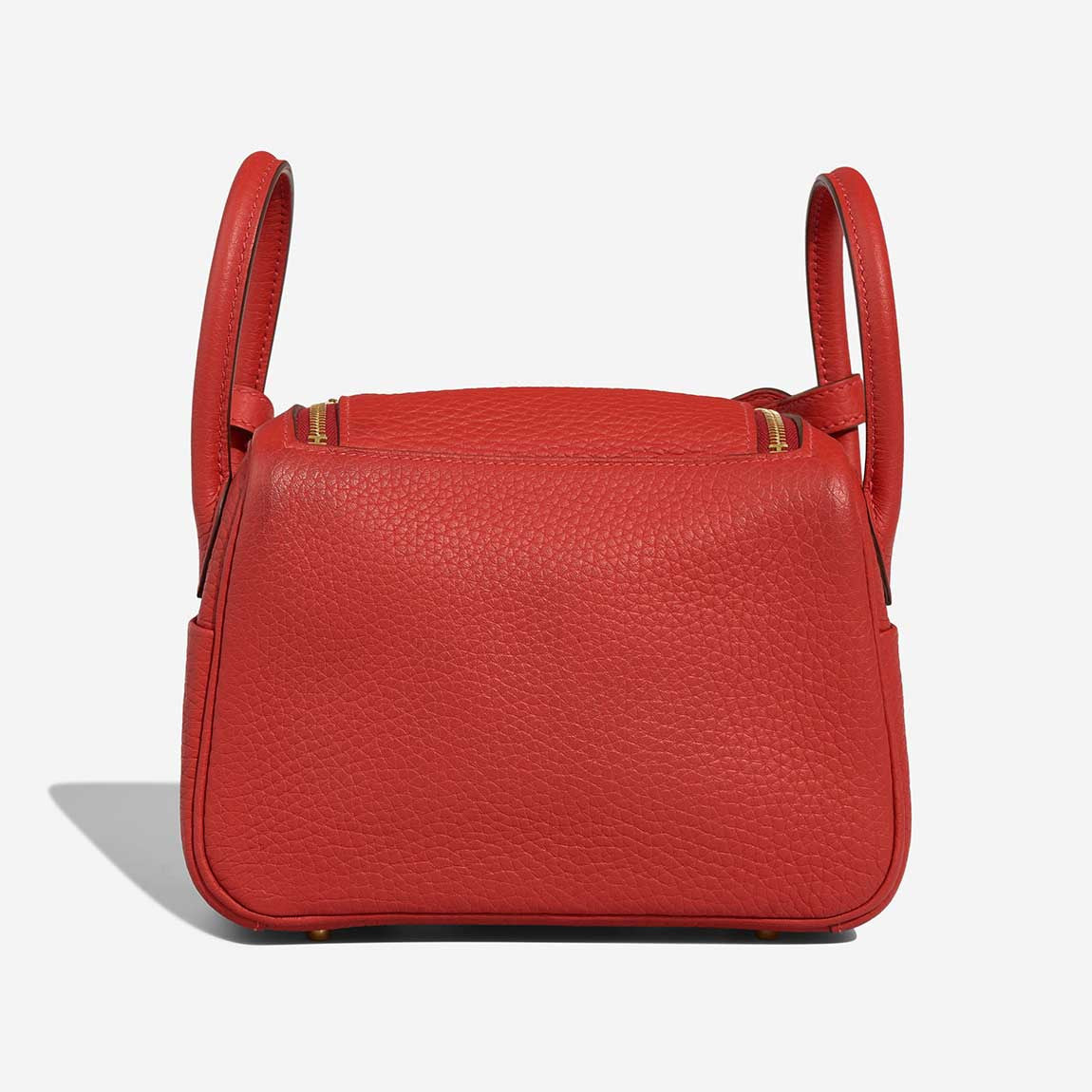 Sac HERMES Lindy en Cuir Rouge - 102995