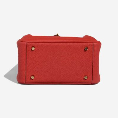 Sac HERMES Lindy en Cuir Rouge - 102995