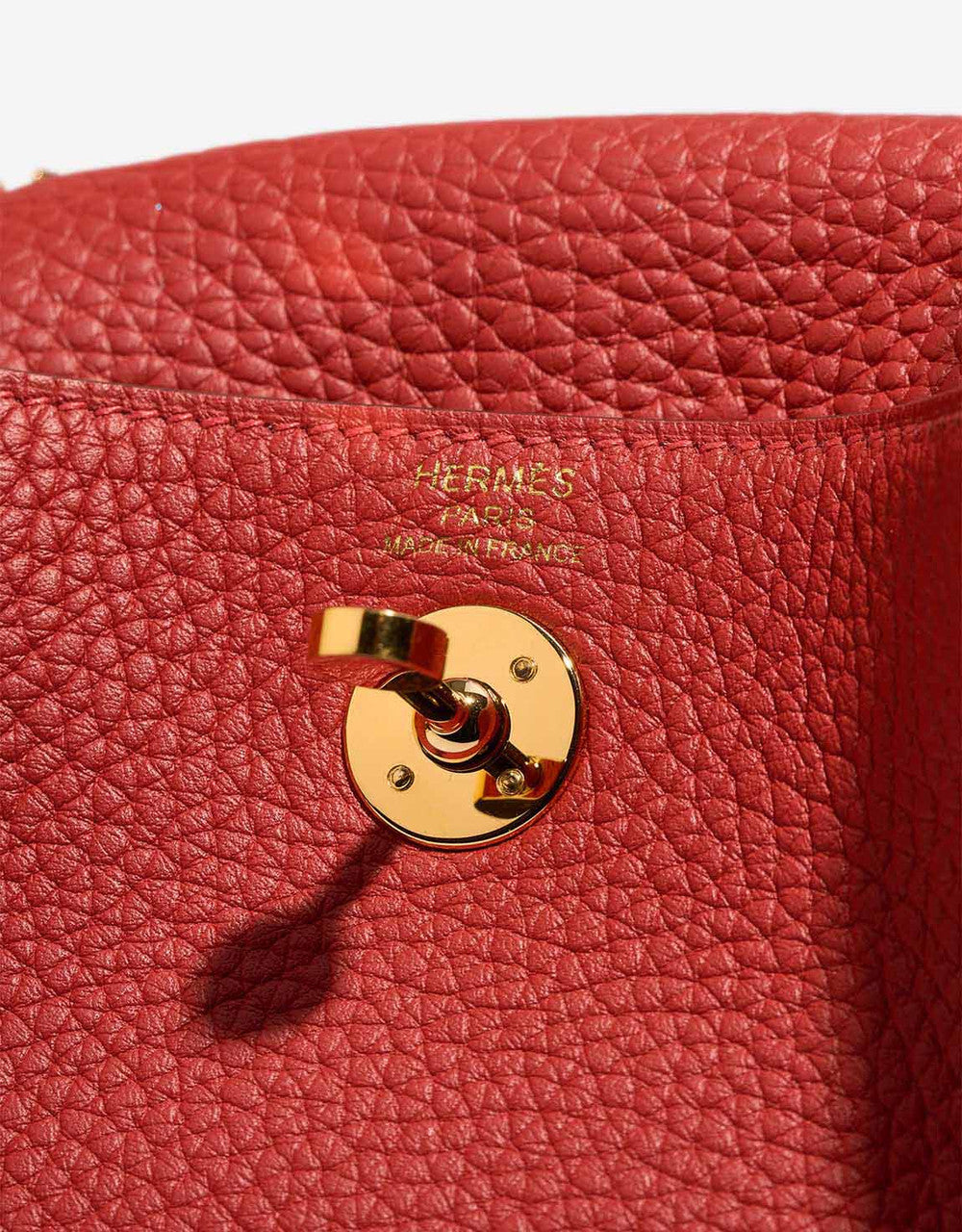 Sac HERMES Lindy en Cuir Rouge - 102995