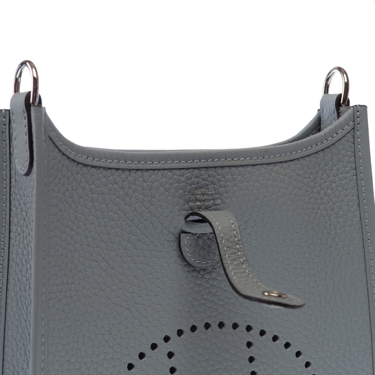 Sac HERMES Mini Evelyne en Cuir Gris - 103020