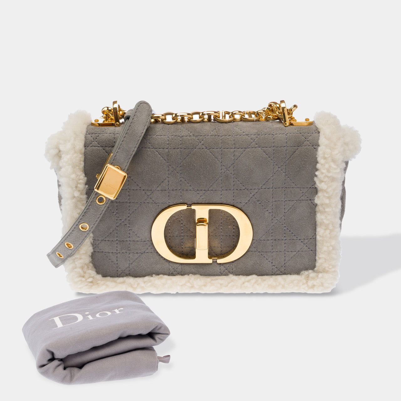 Sac DIOR Dior Caro en Suède Gris - 103071