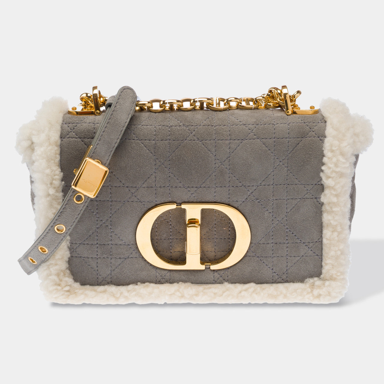 Sac DIOR Dior Caro en Suède Gris - 103071