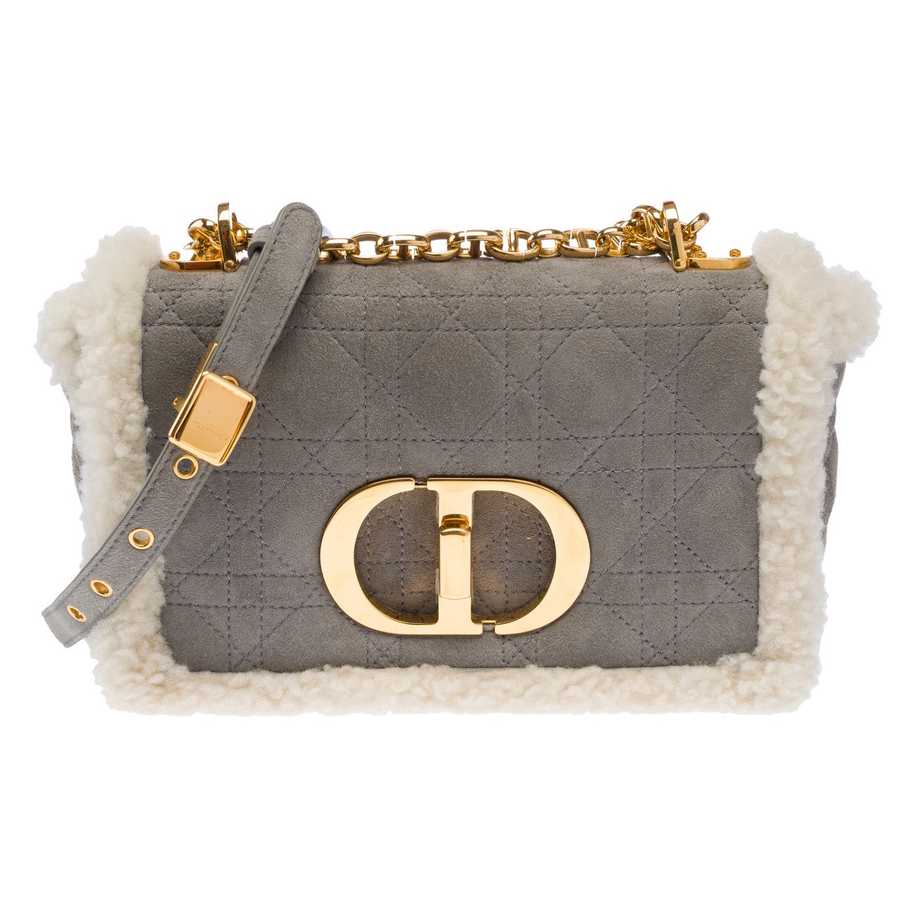 Sac DIOR Dior Caro en Suède Gris - 103071