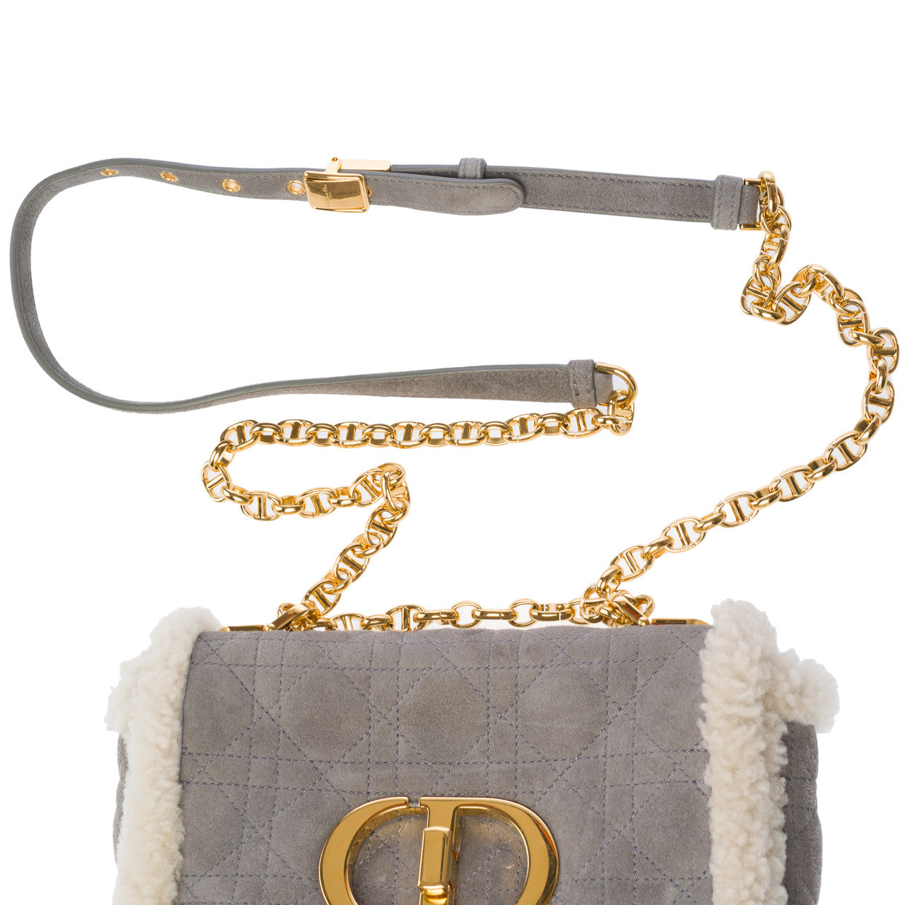 Sac DIOR Dior Caro en Suède Gris - 103071