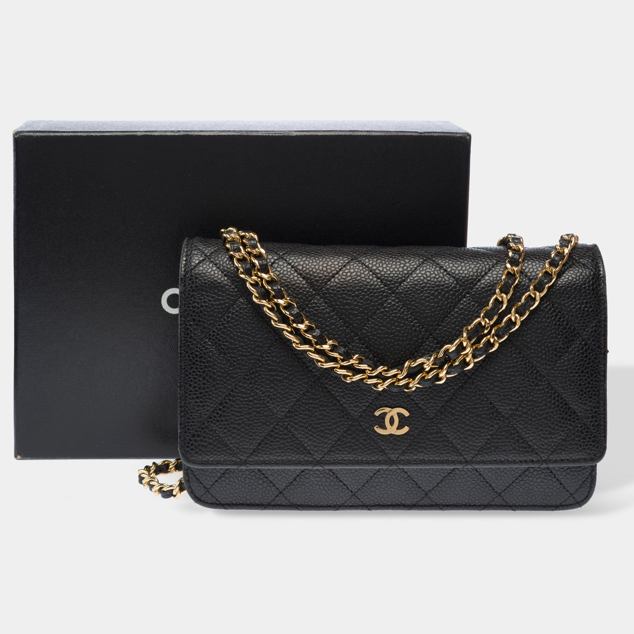 Sac CHANEL Wallet on Chain en Cuir Noir - 103062
