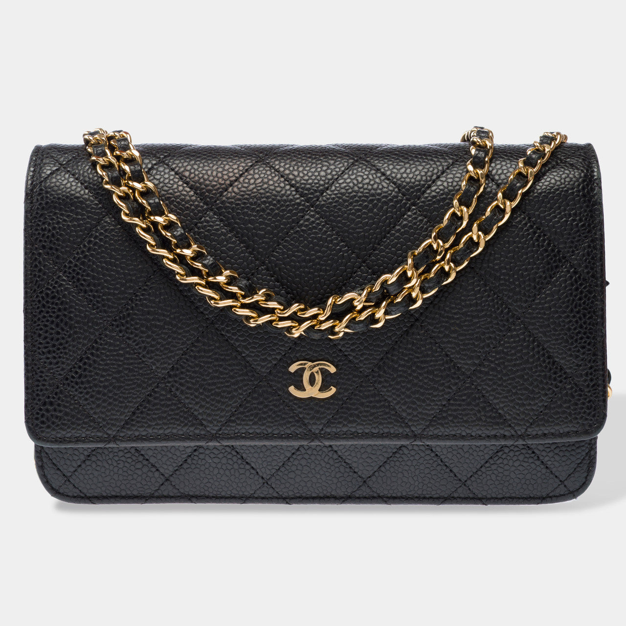 Sac CHANEL Wallet on Chain en Cuir Noir - 103062