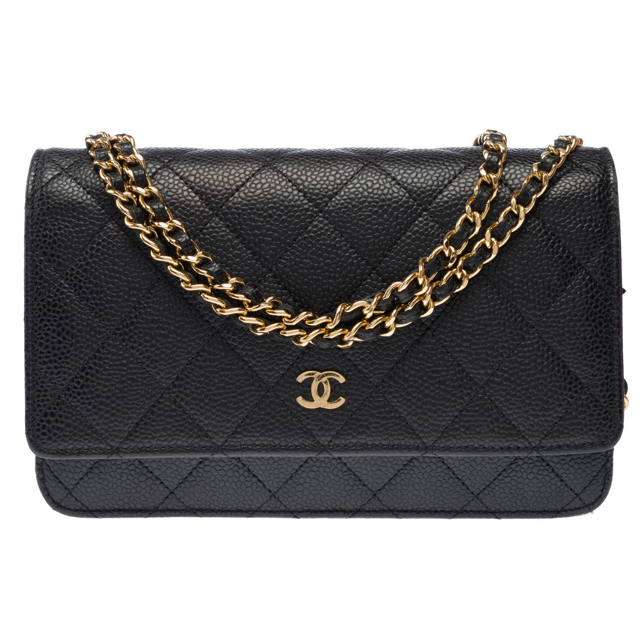 Sac CHANEL Wallet on Chain en Cuir Noir - 103062