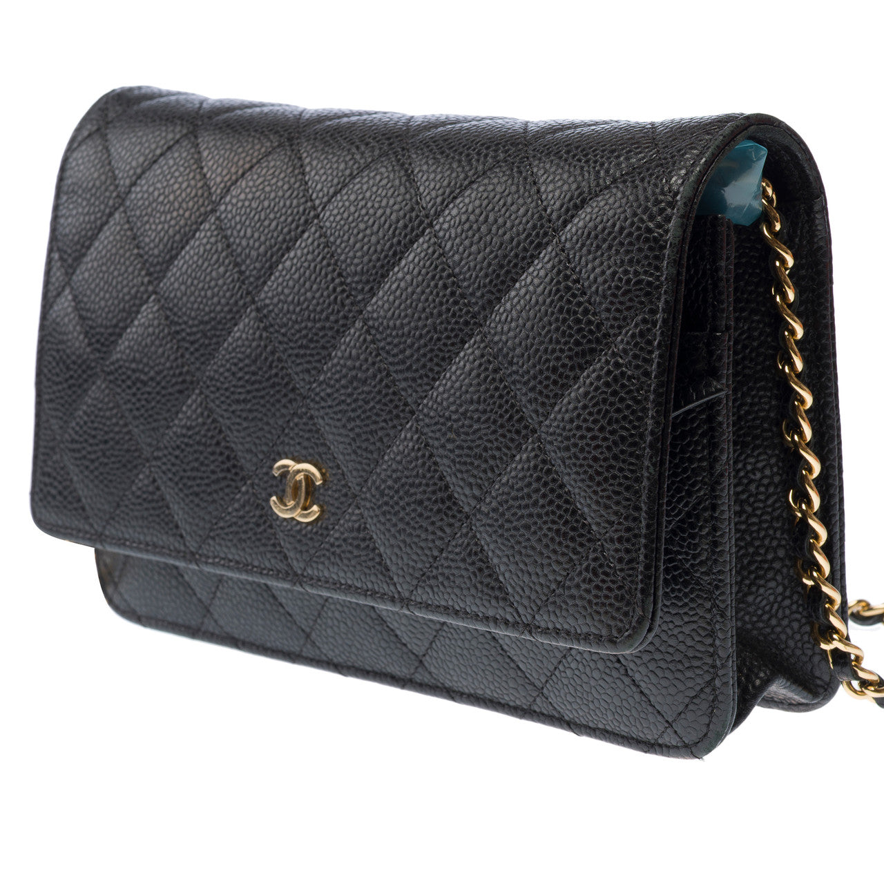 Sac CHANEL Wallet on Chain en Cuir Noir - 103062