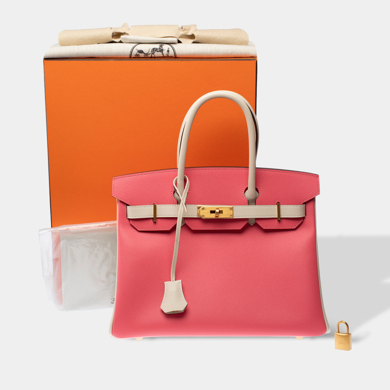 Sac HERMES Birkin 30 en Cuir Rose - 103106