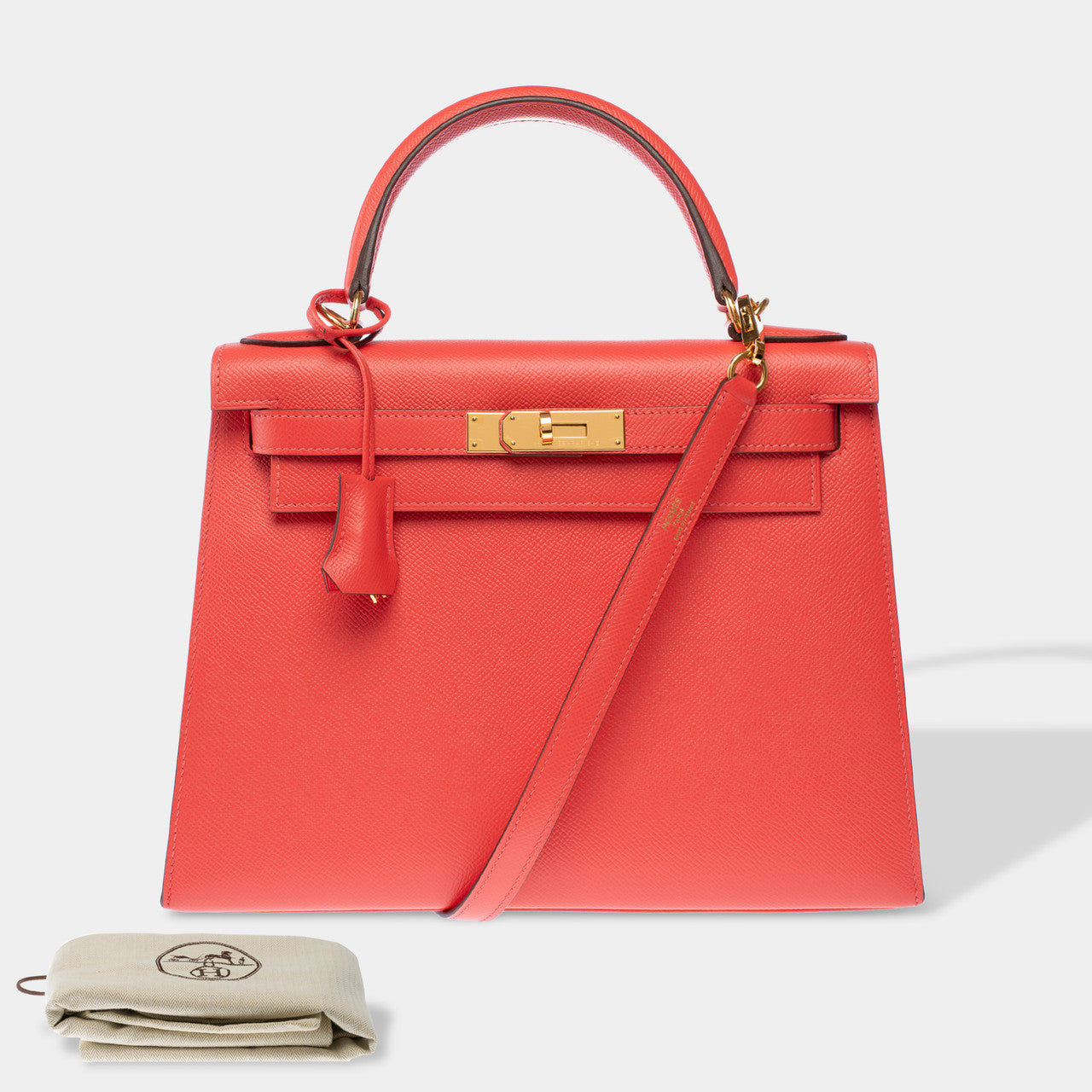 Sac HERMES Kelly 28 en Cuir Rose - 103086