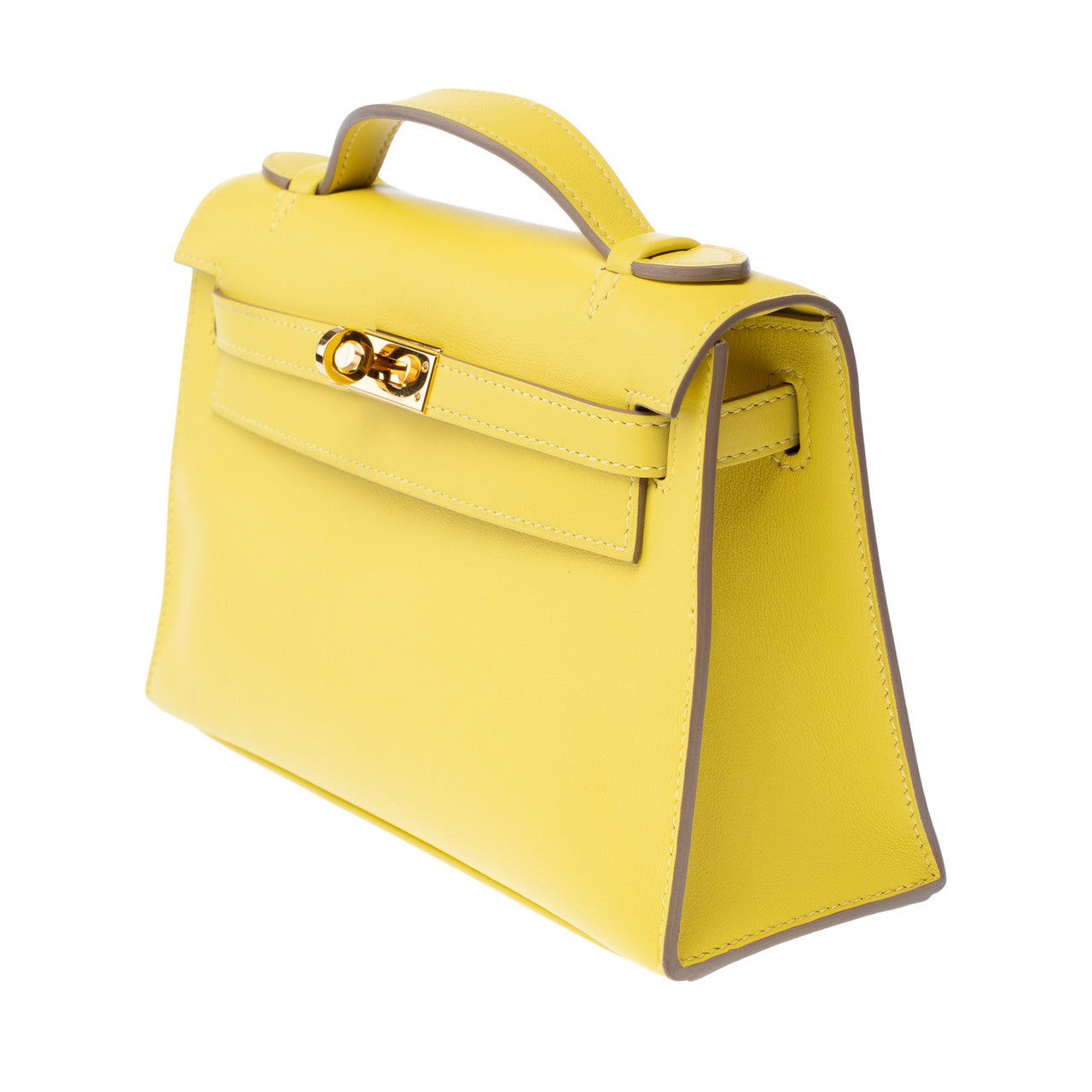 Sac HERMES Kelly Mini en Cuir Jaune - 103116