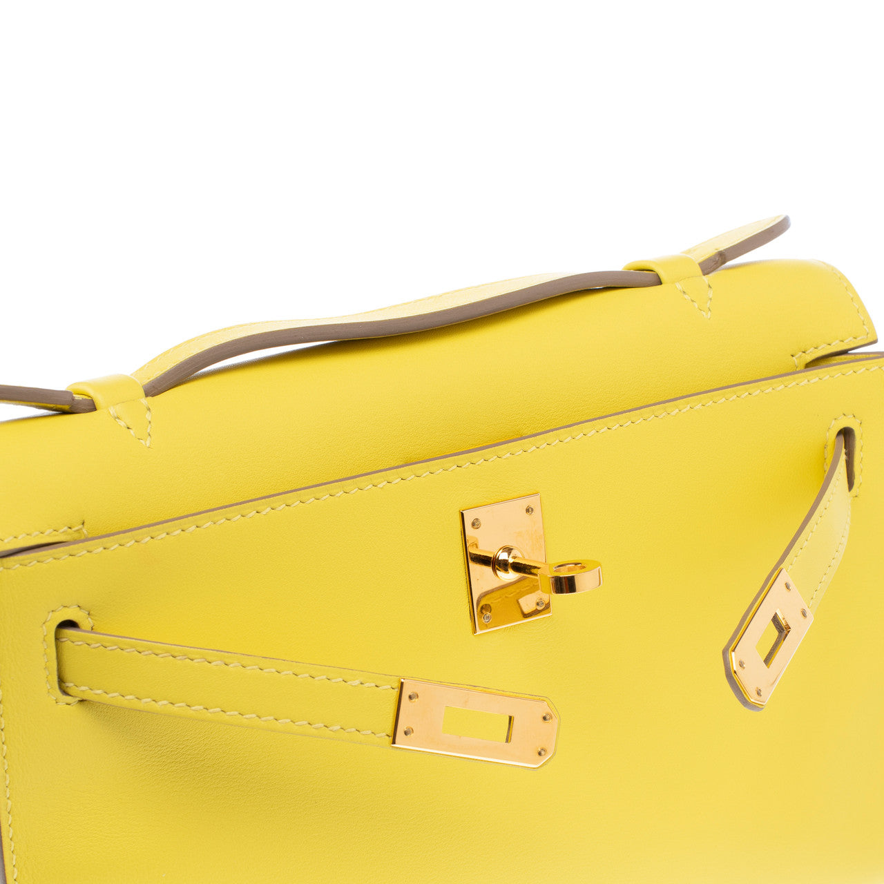 Sac HERMES Kelly Mini en Cuir Jaune - 103116