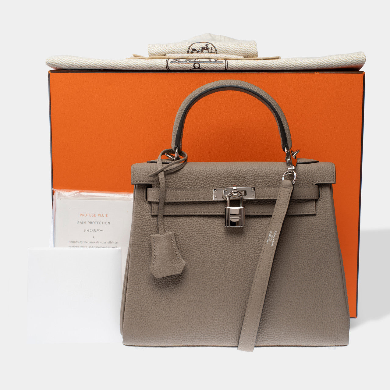 Sac HERMES Kelly 25 en Cuir Gris - 103105